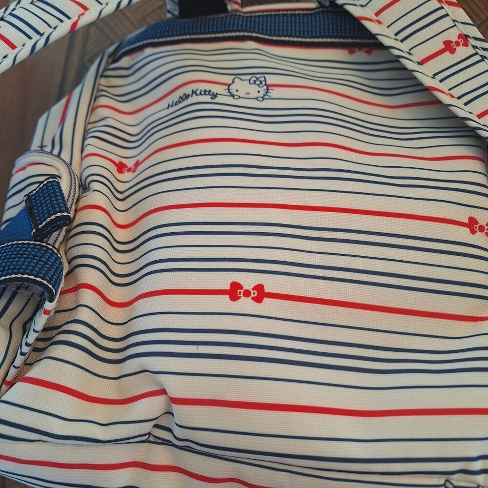 NEW Kipling X Sanrio Hello Kitty Striped Matta Backpack with Kitty Charm Retired - Picture 7 of 12